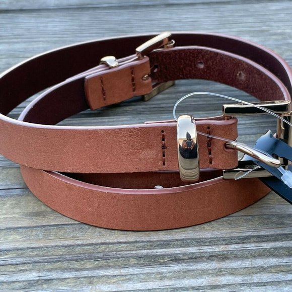Another Line Belt Genuine Leather Brown Skinny Waistband Ladies Belt size S 30 main image 6
